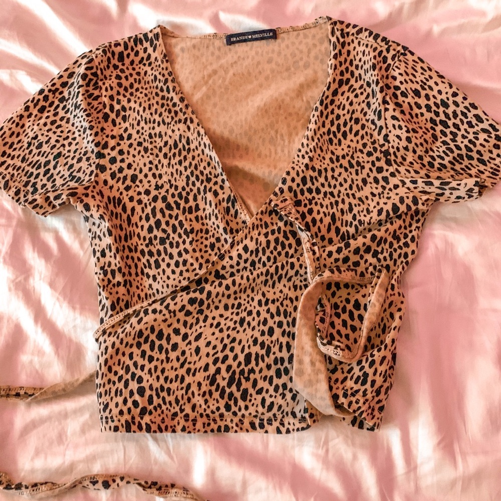 Cheetah wrap top